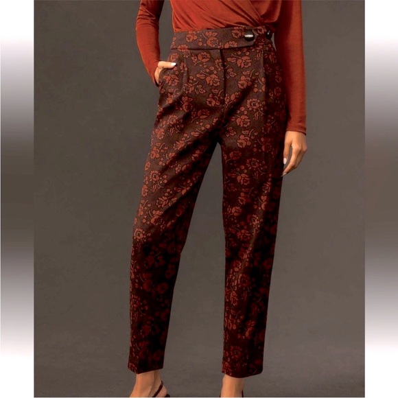 Anthropologie Pants - Anthropologie Maeve High Rise Jacquard Trousers sz8
